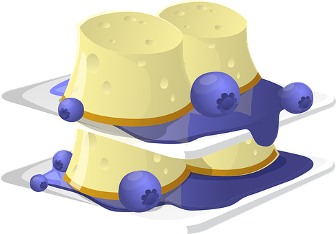 Blueberry Cheese Dessert Illustration