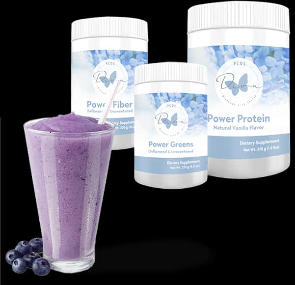Blueberry Smoothie Supplements Display