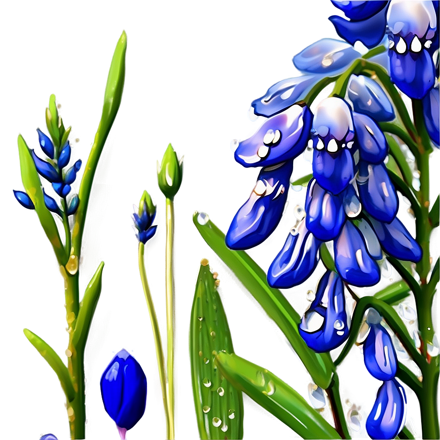 Bluebonnet With Dew Drops Png 06272024