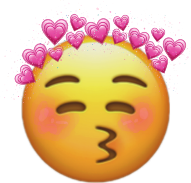 Blushing Emojiwith Hearts