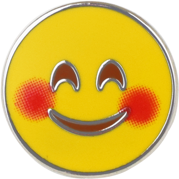 Blushing Smiley Face Emoji Pin