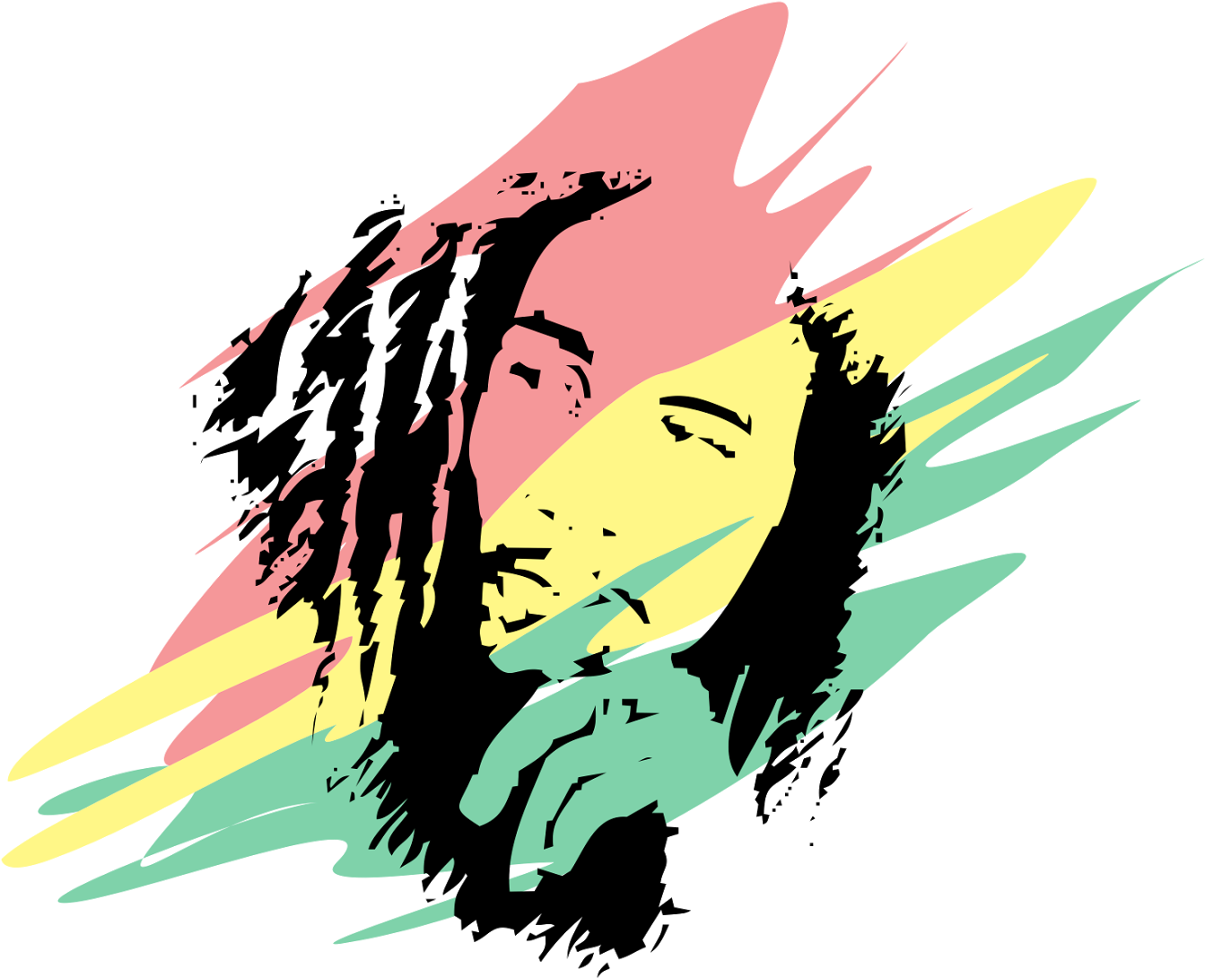 Bob Marley Rasta Color Silhouette