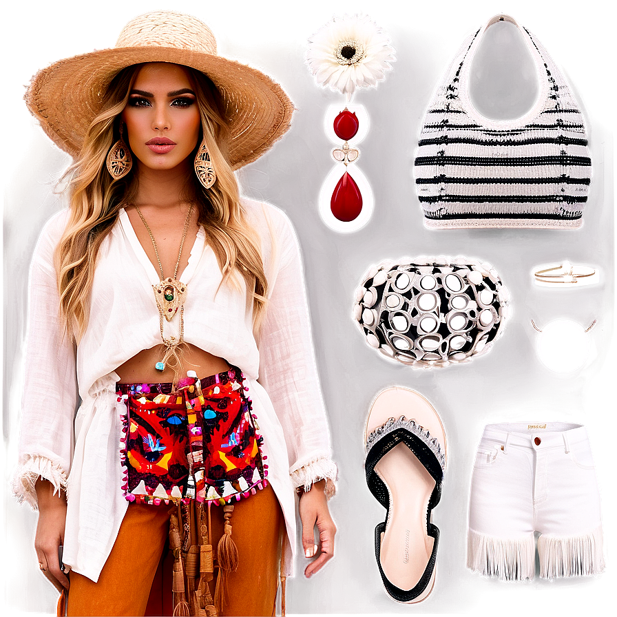 Bohemian Fashion Essentials Png Bag