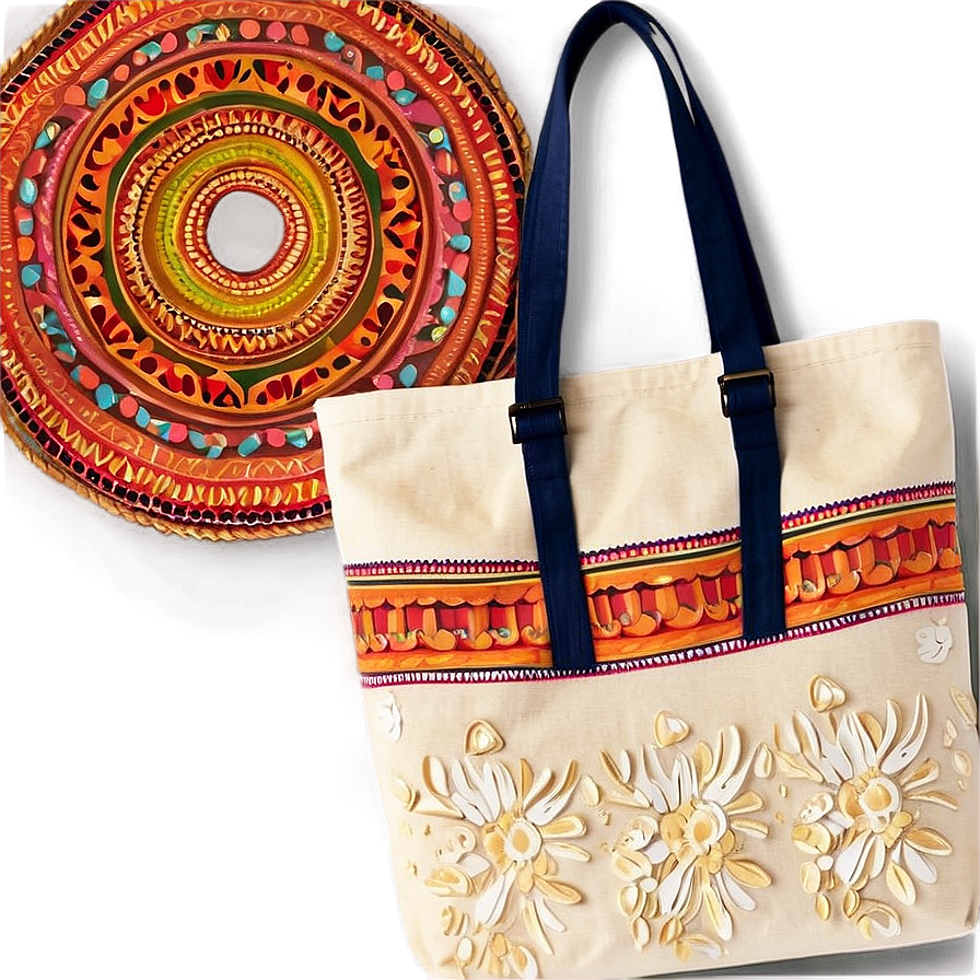 Bohemian Style Tote Bag Png Vhb83