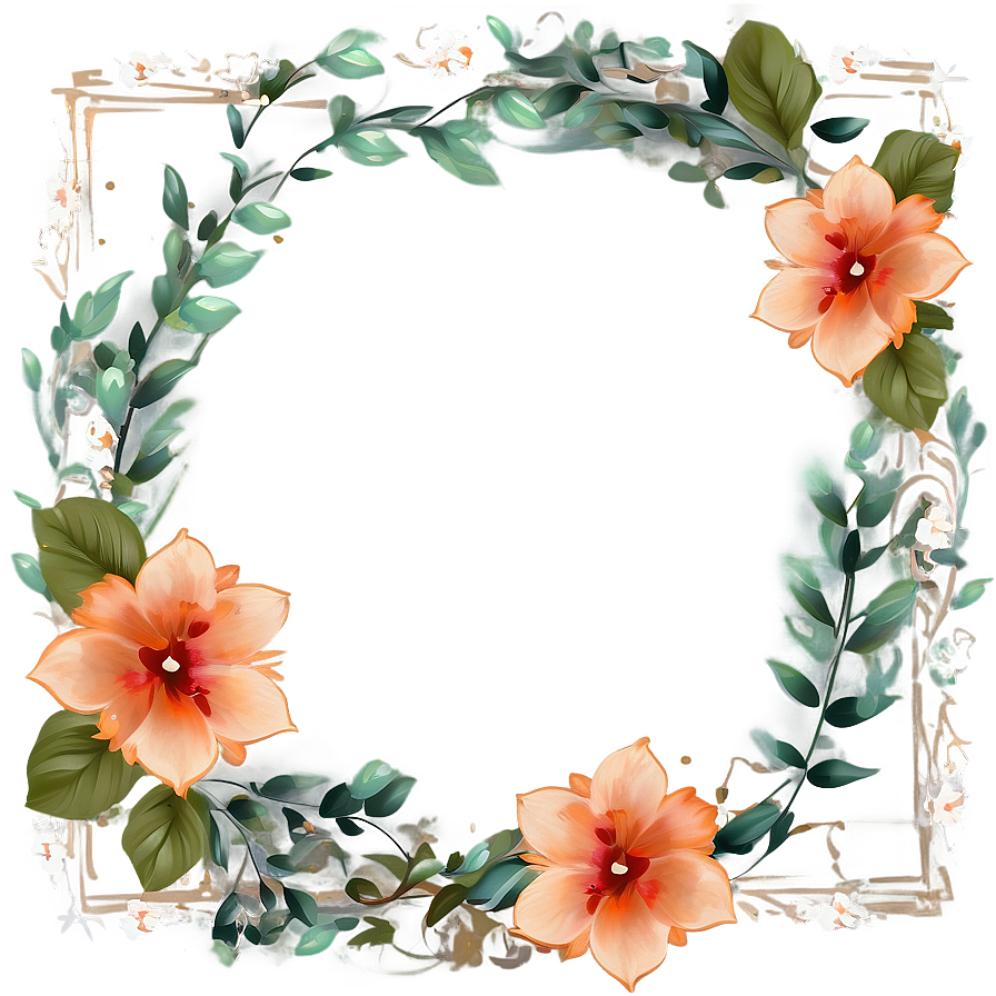 Boho Flowers Frame Png 71