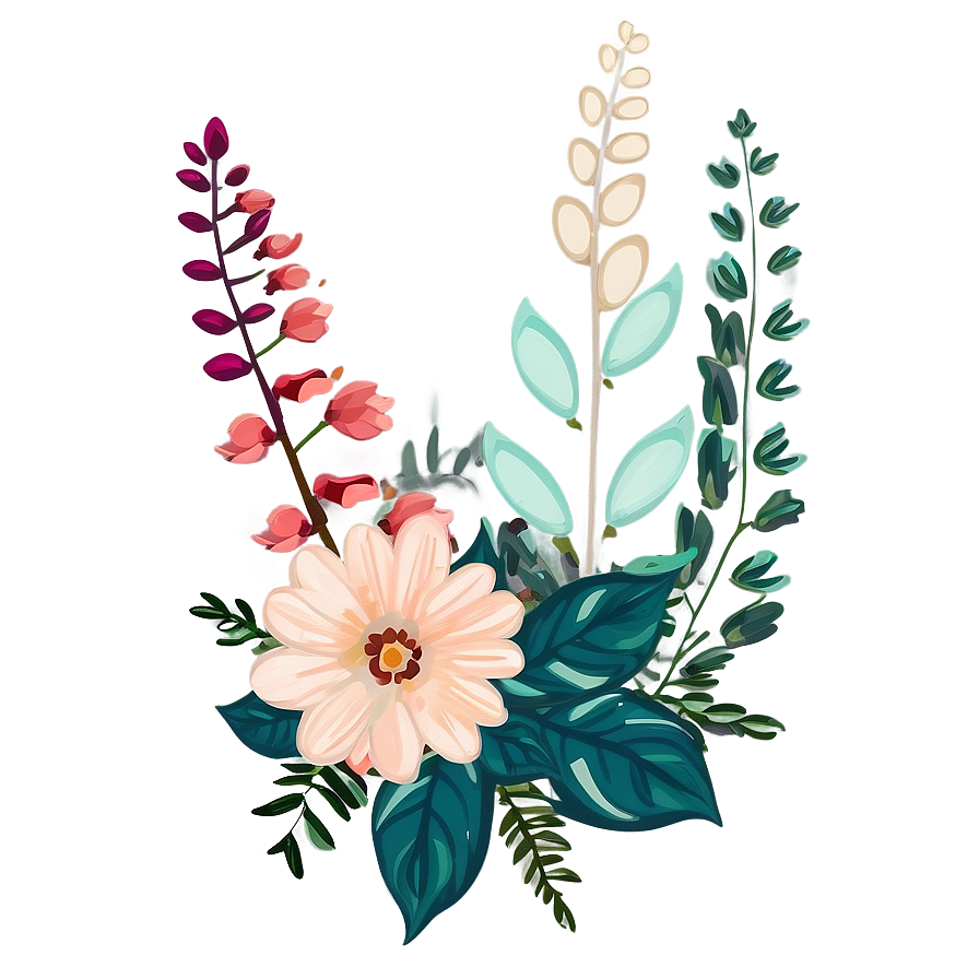 Boho Flowers Garden Png 53