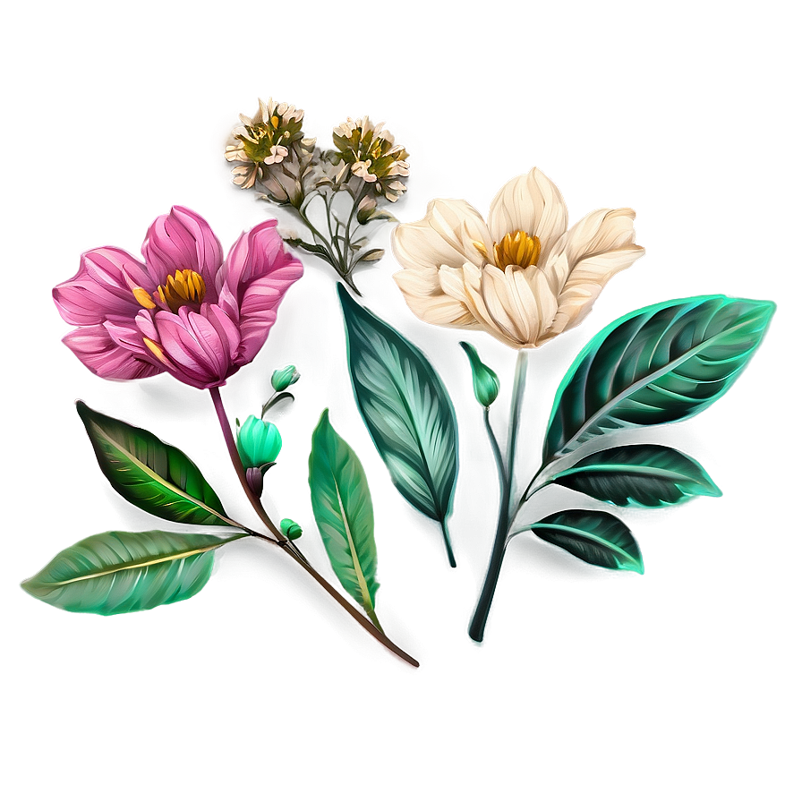 Boho Flowers Set Png 63