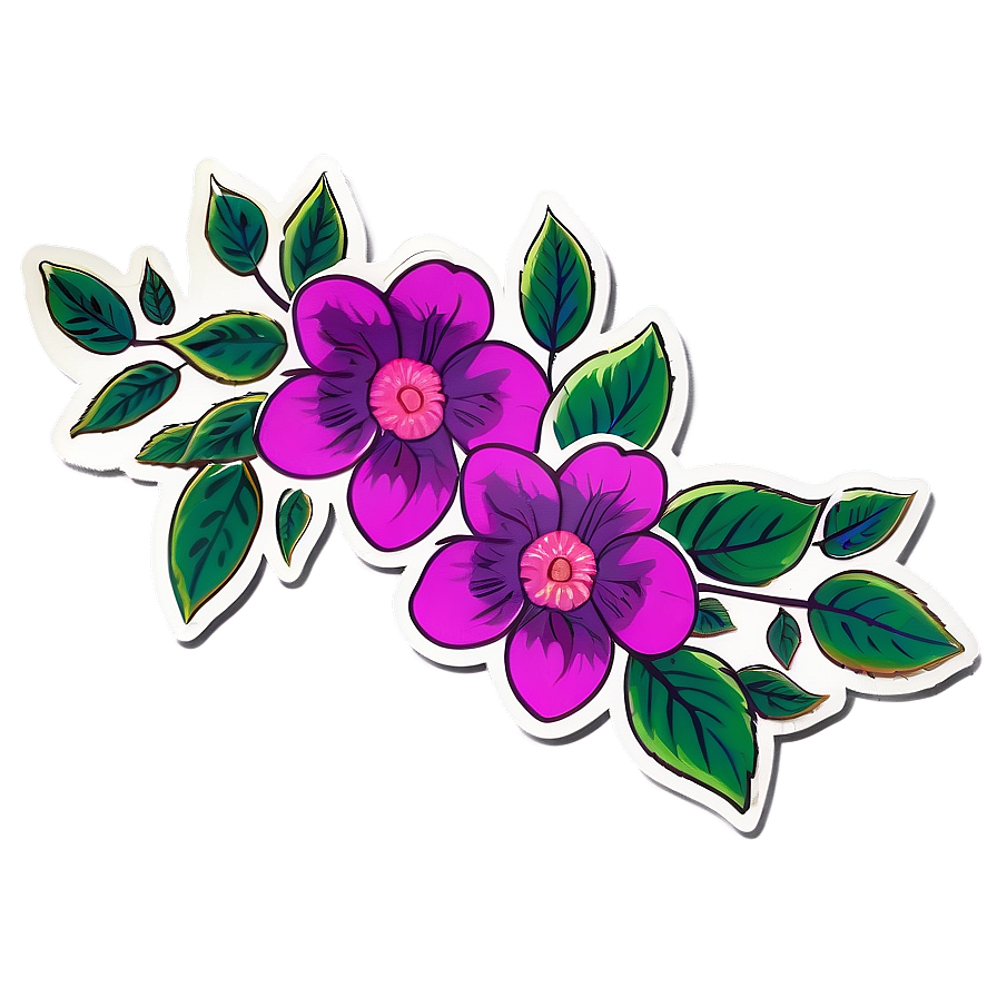 Boho Flowers Sticker Png Qmm