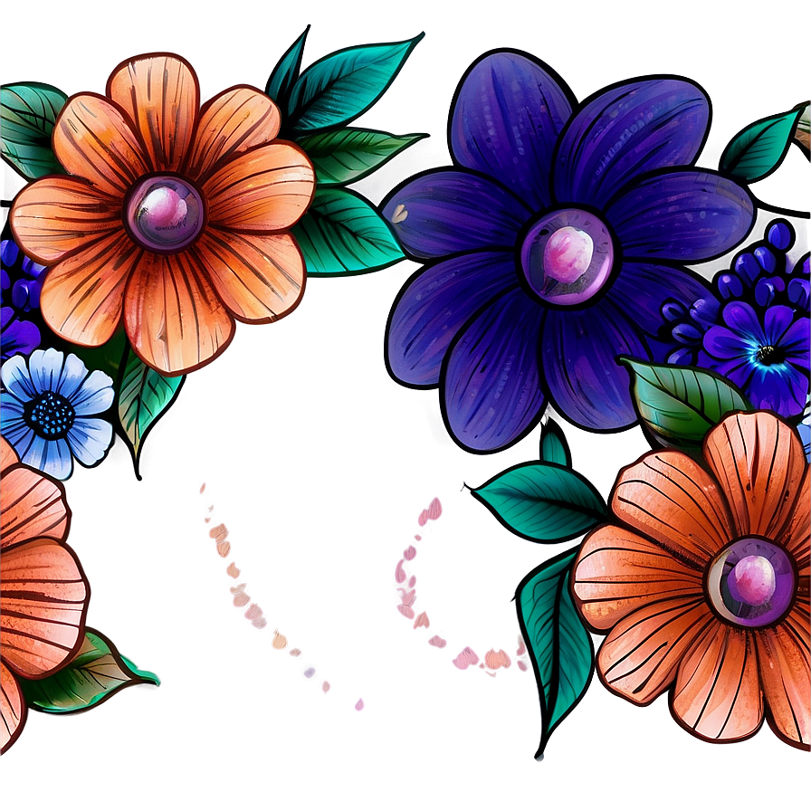 Boho Flowers Tattoo Png 06272024