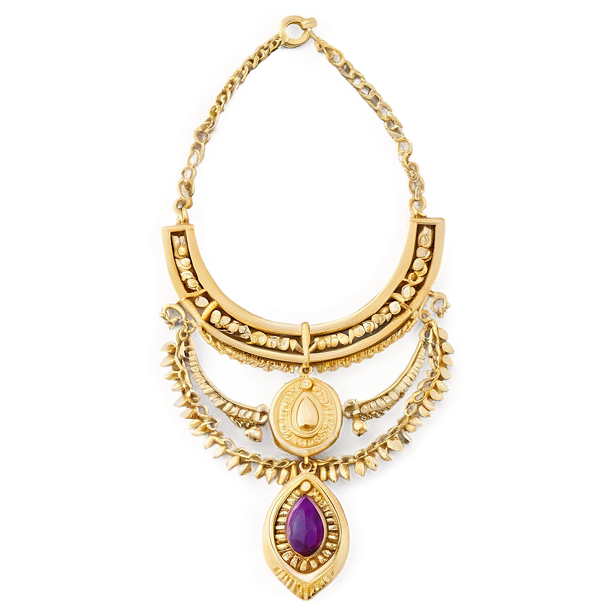 Boho Gold Necklace Png Rge