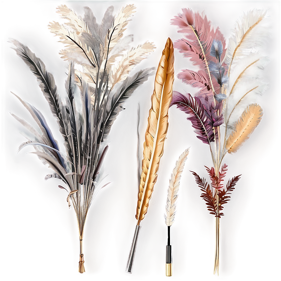 Boho Pampas Decoration Png Kvn