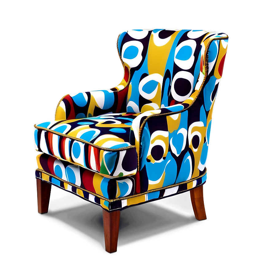 Bold Patterned Armchair Png Ope84