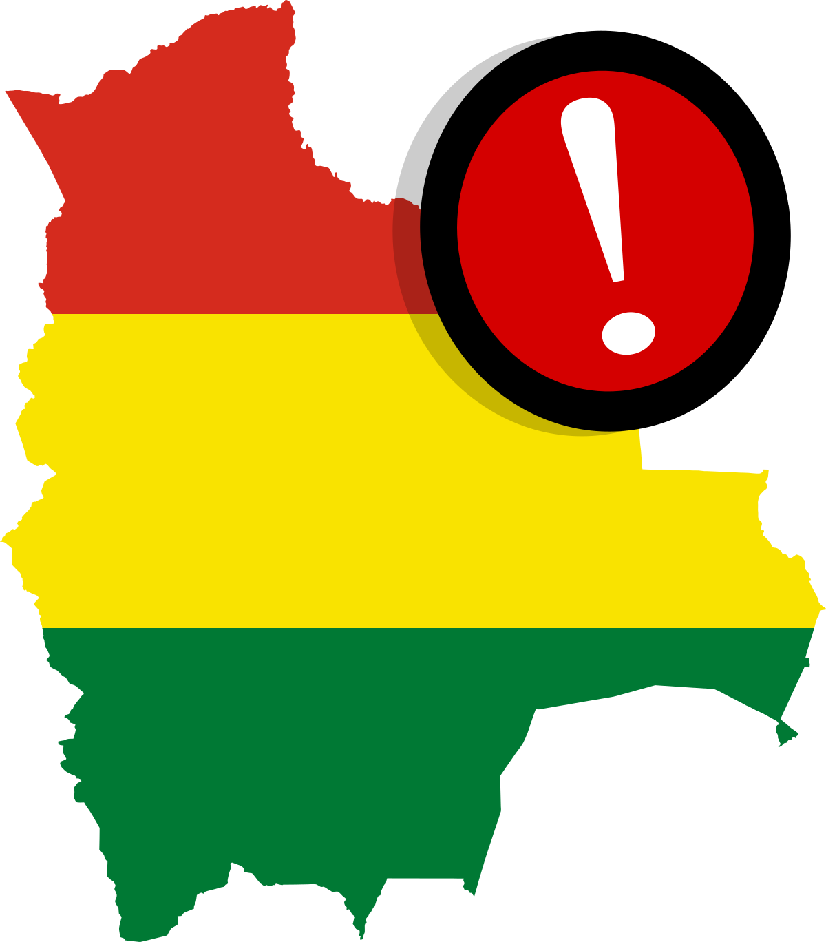 Bolivia Map Alert Symbol