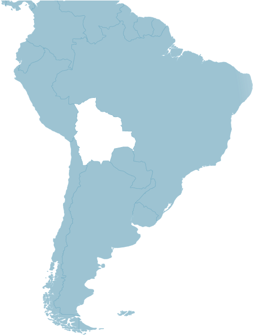 Bolivia Outlinedon South America Map