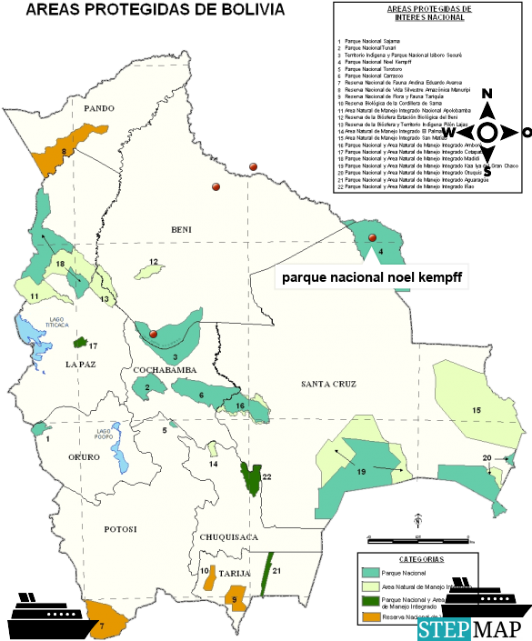 Bolivia Protected Areas Map