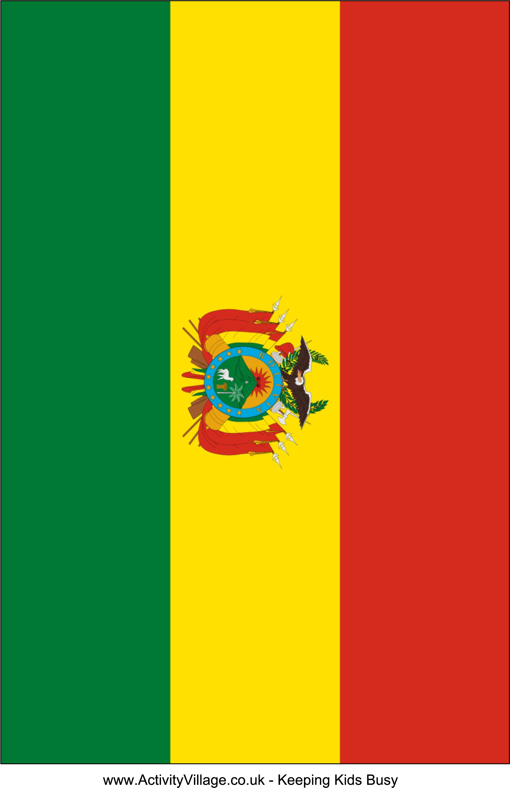 Bolivian Flag Vertical Display