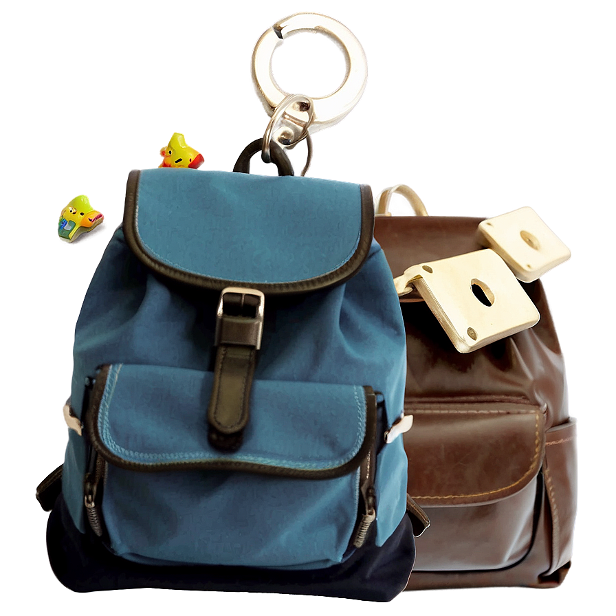 Book Bag With Keychain Accessory Png 9