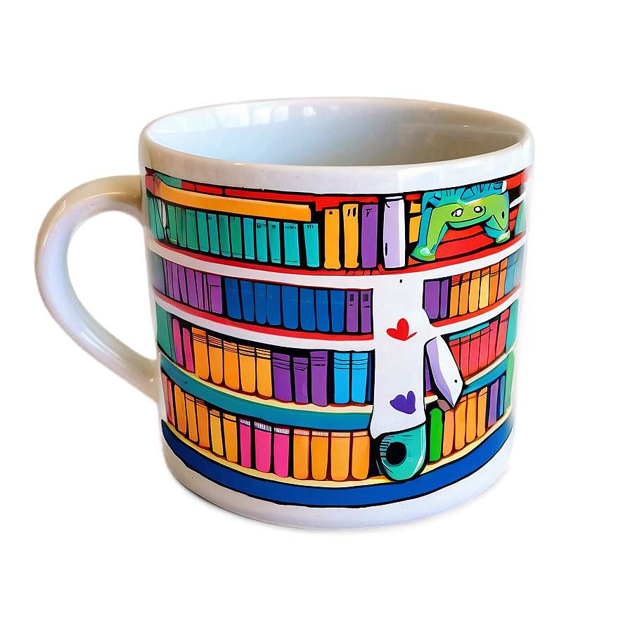 Bookworm Library Mug Png 41