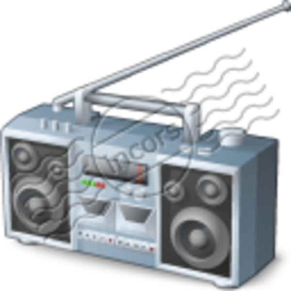 Boombox Sound Waves Illustration