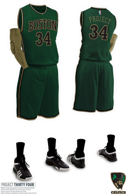 Boston Basketball Jerseyand Shoes Set