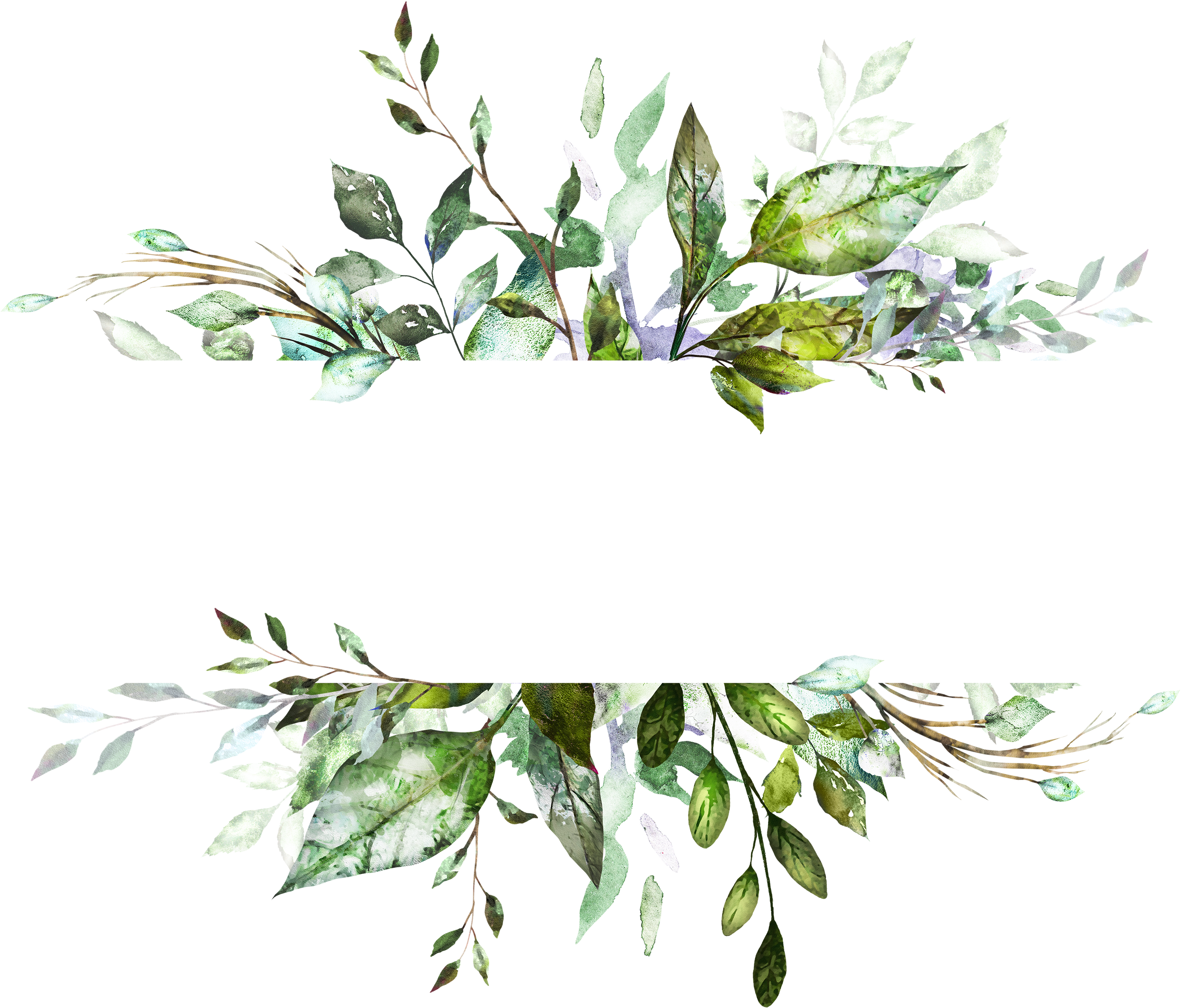 Botanical Leaves Frame Design