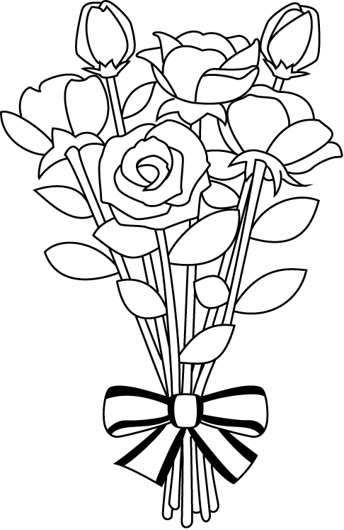 Bouquetof Roses Line Art