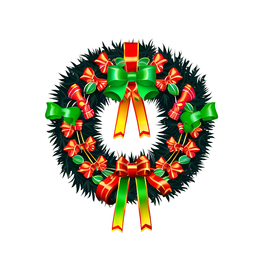 Bow Decorated Wreath Png Pfo5