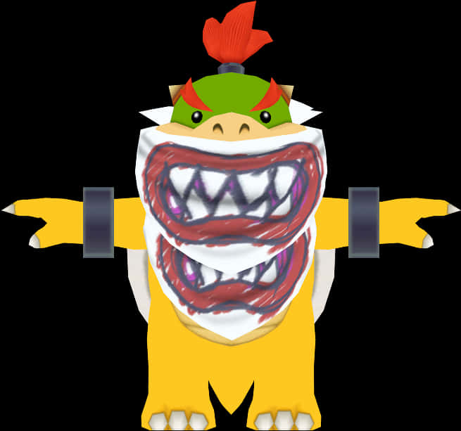 Bowser Cartoon Character Open Mouth