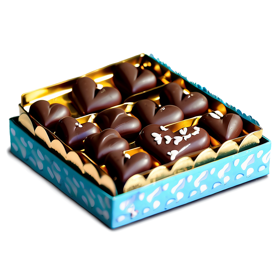 Box Of Chocolate Hearts Png 82