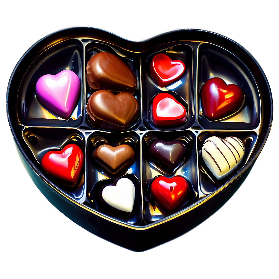 Box Of Chocolate Hearts Png Mjd