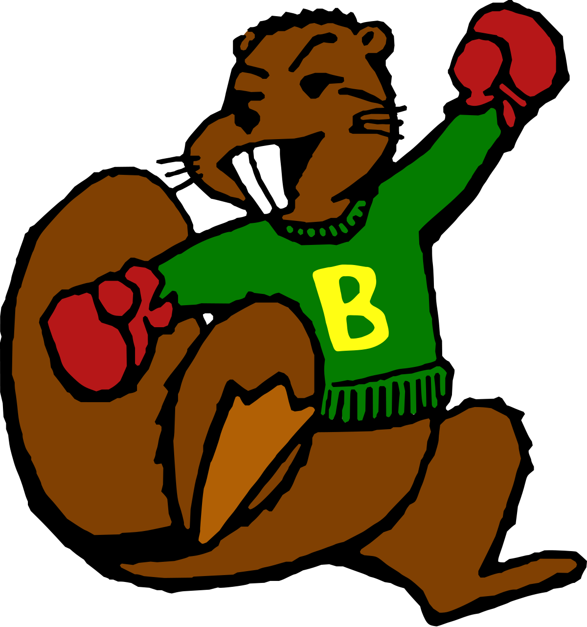 Boxing Beaver Cartoon Illustration