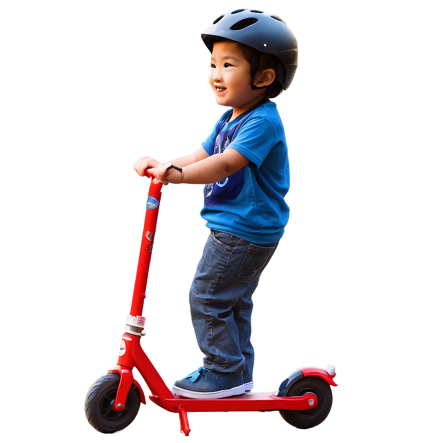 Boy Riding Scooter Png 05212024