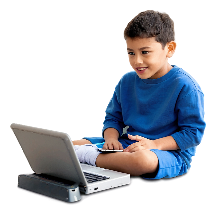 Boy With Computer Png 05212024