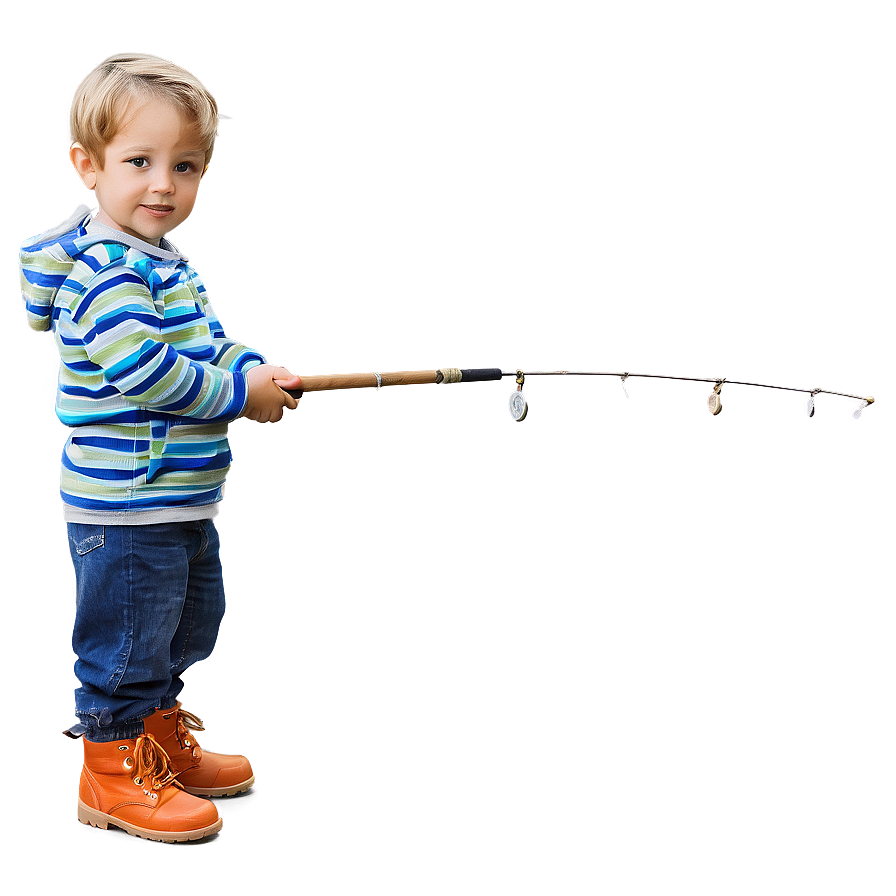 Boy With Fishing Rod Png 05212024