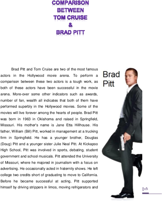 Brad Pitt Comparison Graphic