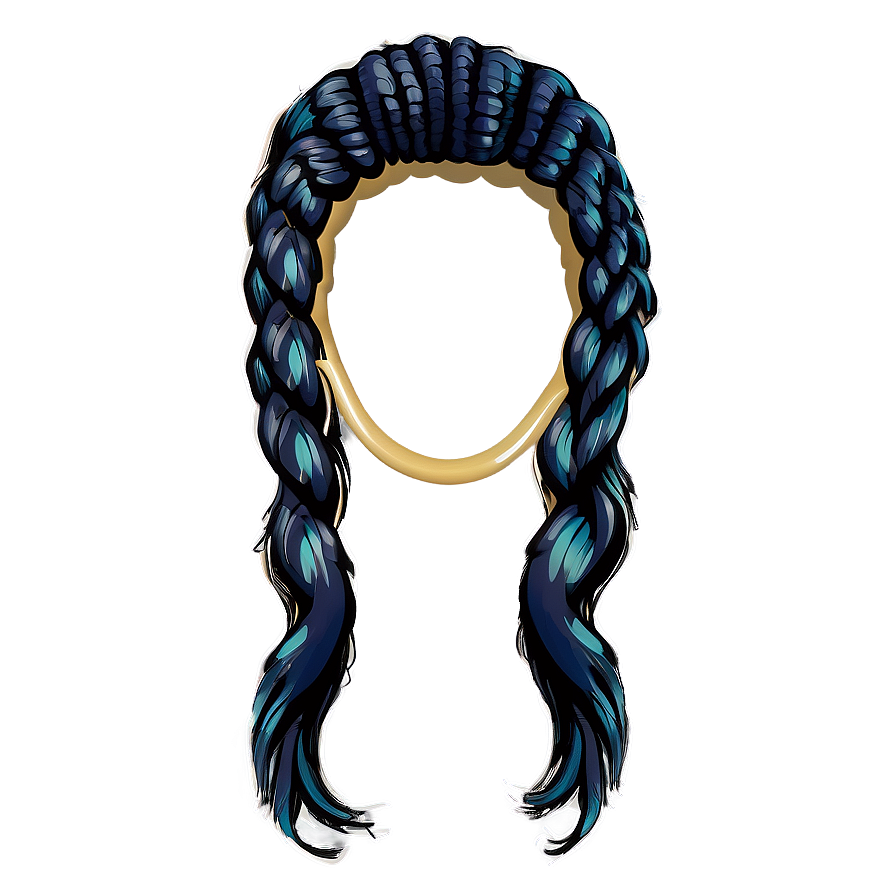 Braided Long Hair Charm Png Hmw32