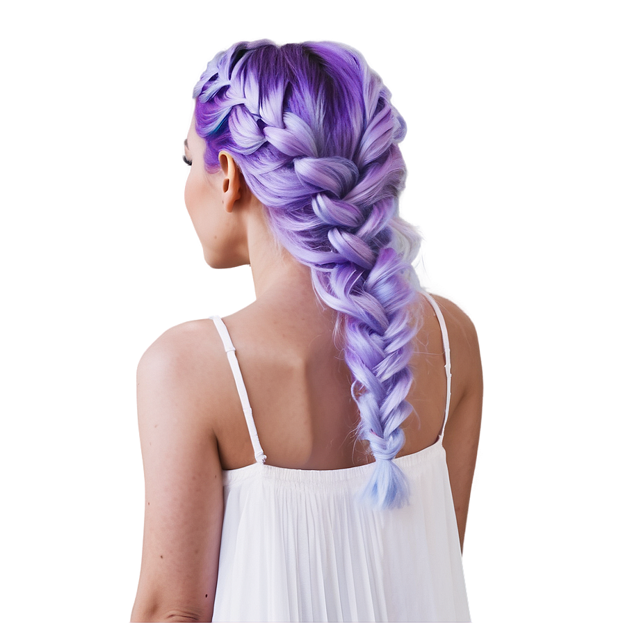 Braided Purple Hair Beauty Png Mos59