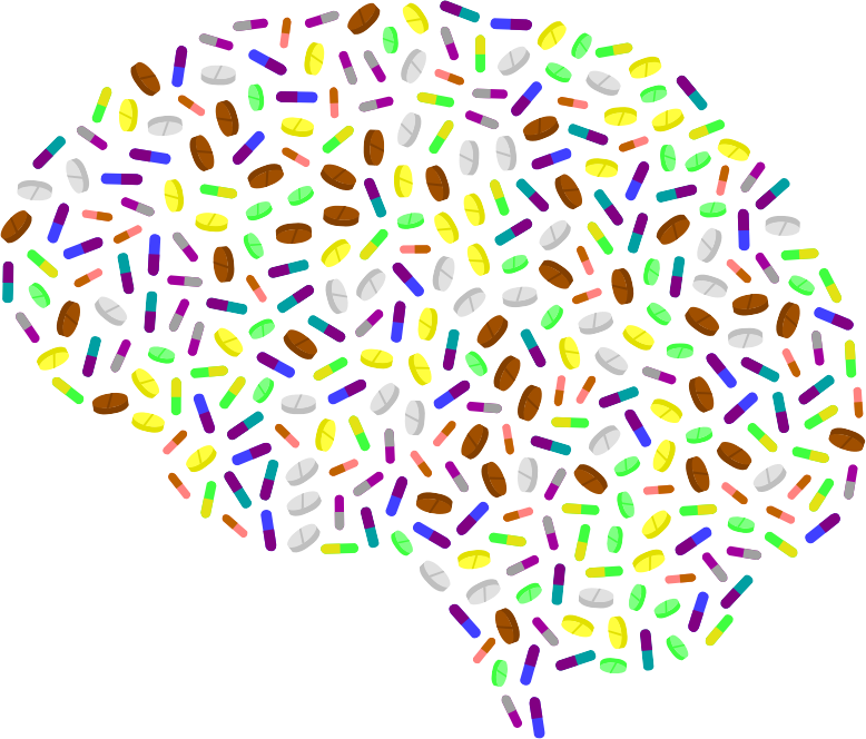 Brain Shaped Pill Mosaic