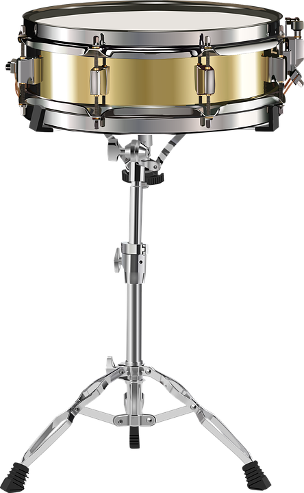 Brass Snare Drumon Stand