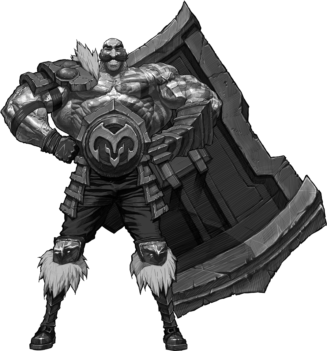 Braum Blackand White Sketch