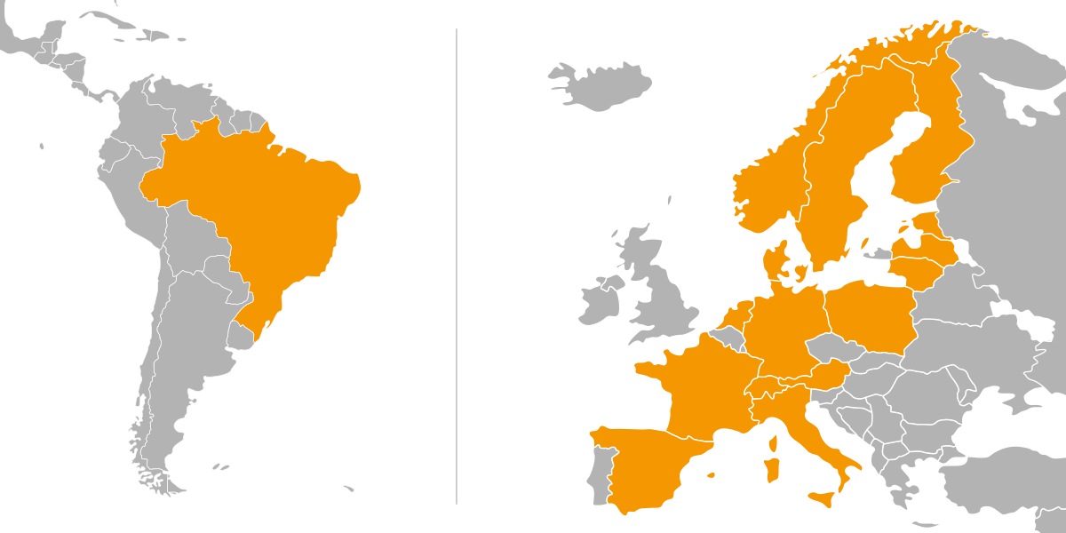 Braziland Europe Trade Agreement Map