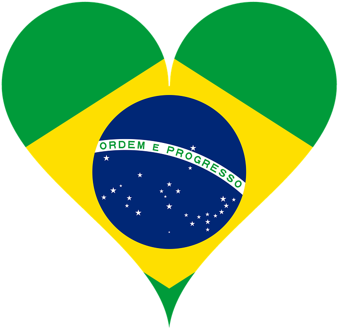 Brazilian Flag Heart Shaped