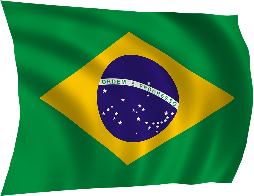 Brazilian National Flag Waving