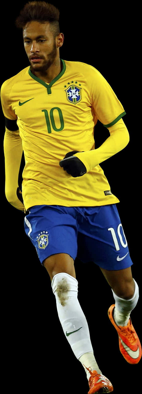 Brazilian Soccer Playerin Action