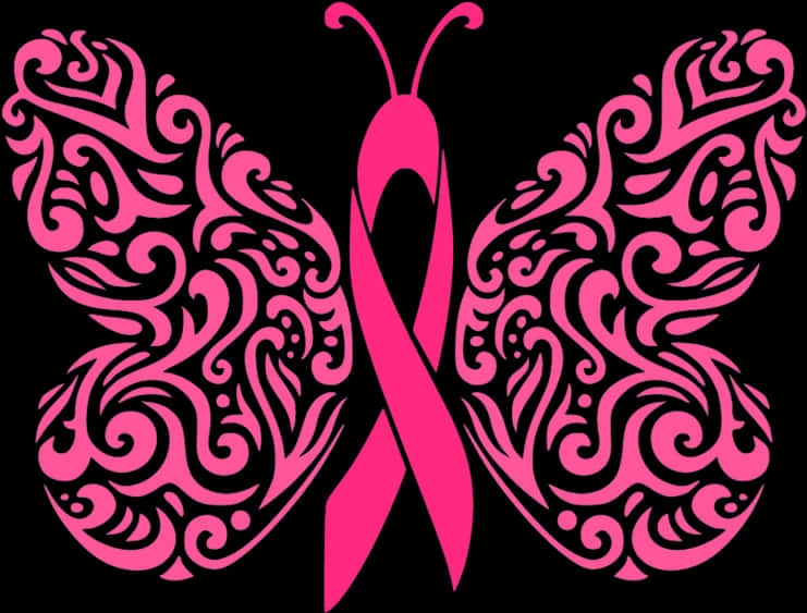 Breast Cancer Awareness Butterfly Ribbon