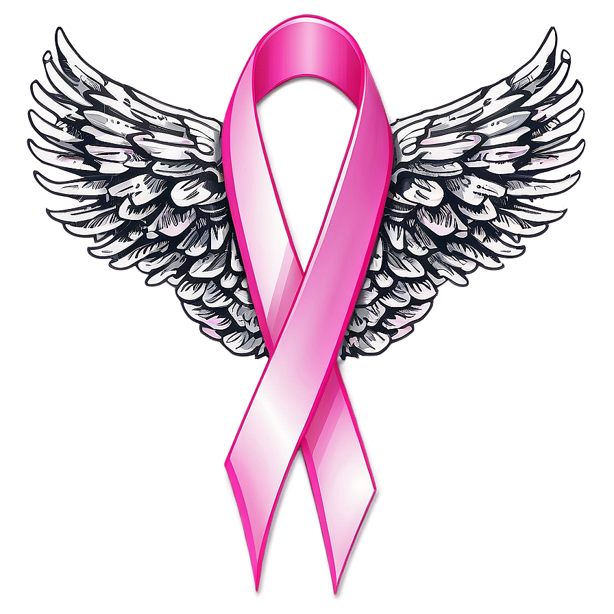Breast Cancer Ribbon With Angel Wings Png 32