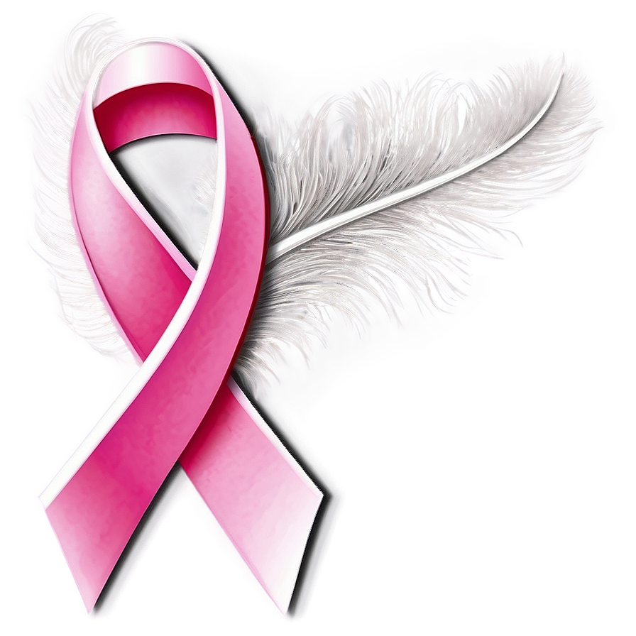 Breast Cancer Ribbon With Feathers Png 05252024
