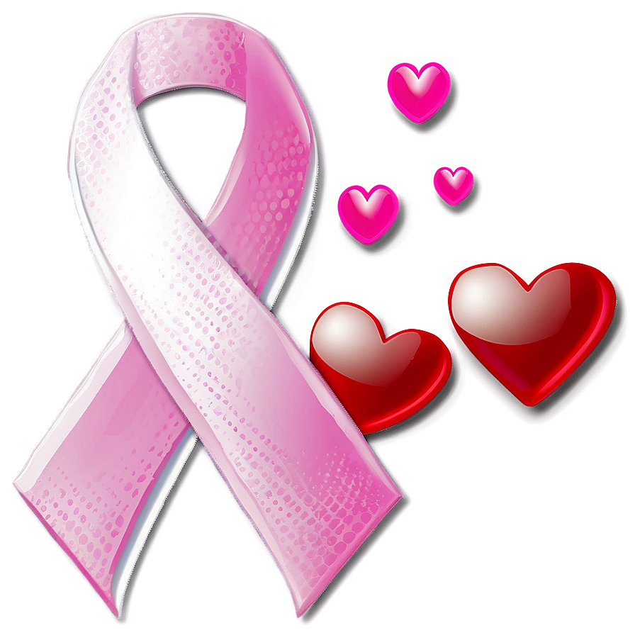 Breast Cancer Ribbon With Heart Png 05252024
