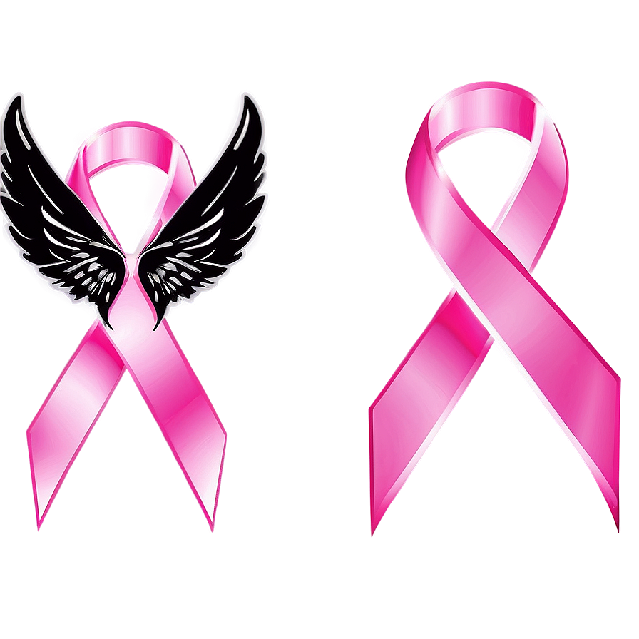 Breast Cancer Ribbon With Wings Png Ncf