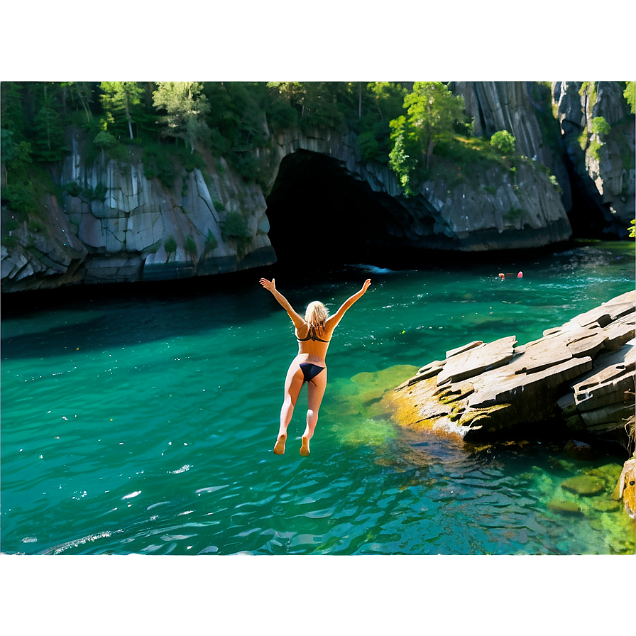 Breathtaking Summer Cliff Dive Png Imp